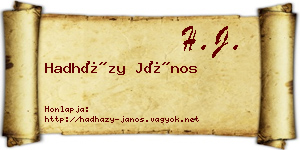 Hadházy János névjegykártya