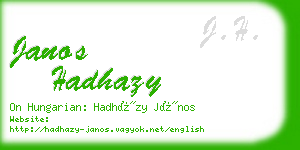 janos hadhazy business card